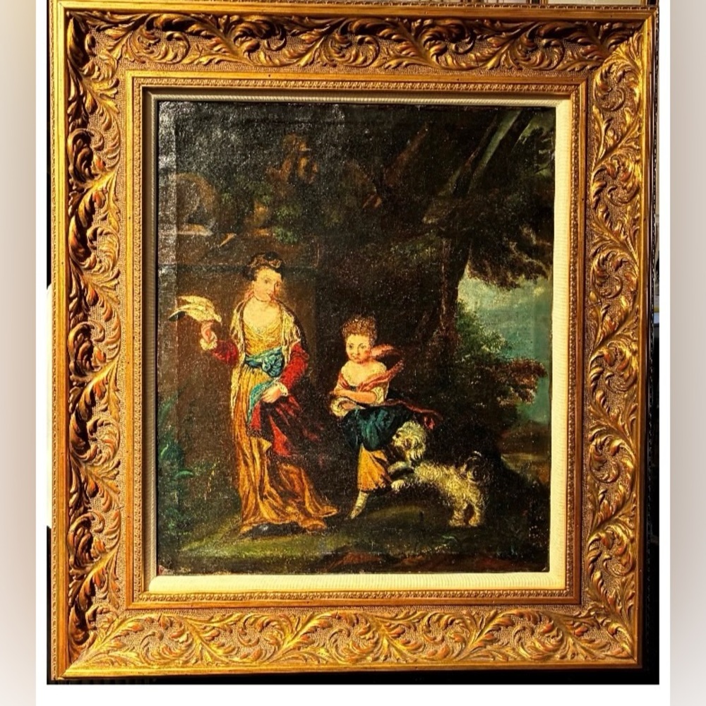 Antique Painting Van Rensselaer Children from Estate of Abigail Adams